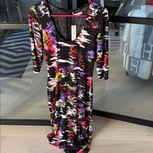Alice + Olivia Multicolor Abstract Long Sleeve Dress